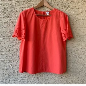 2/$10 J. Crew | Coral Top with Cut Outs on Sleeves